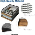 thumbnail image 3 of 2-Tier Stackable Paper Tray, Metal Mesh Desktop Organizer, Wood Board Paper Sorter, Letter Trays,File Document Storage Rack for for Home, Office, School (Retro), 3 of 14