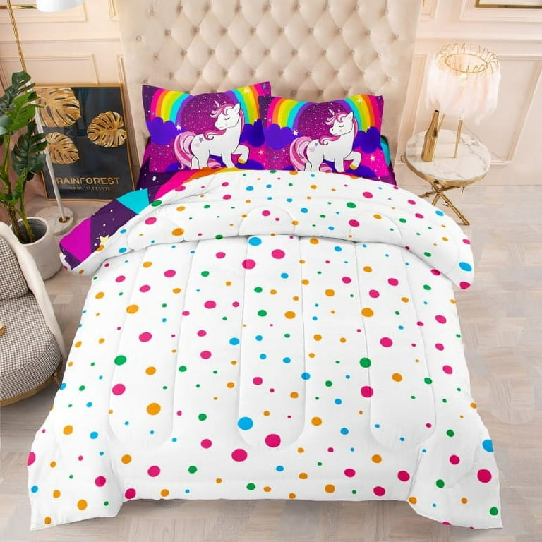 White top unicorn bedding