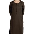 thumbnail image 4 of Moomaya Solid Kurta Pajama Set For Women Ethnic Set Full Sleeve Indian Formal Cotton Clothing, 4 of 7