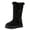Black, variant on Rokment Women's Fuzzy Platform Mid Calf Snow Boots Fashion Casual Suede Buckles Calf Furry Winter Warm Chunky Dress Tall Boots in Cold Weather