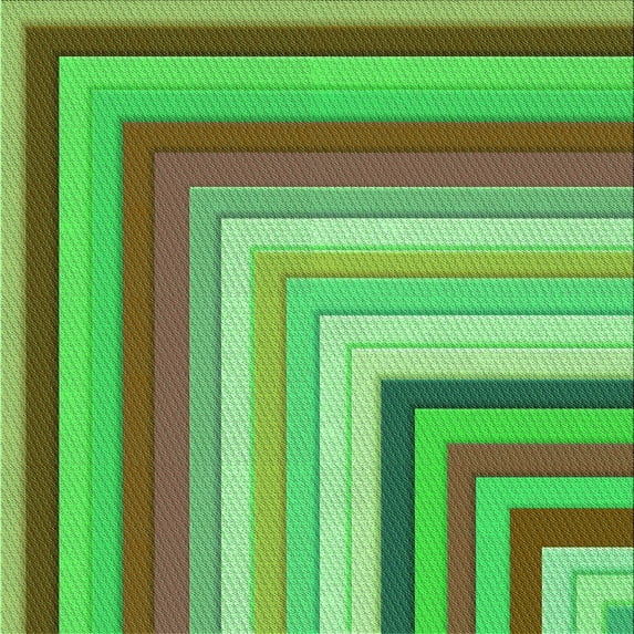 Ahgly Company Indoor Square Patterned Fern Green Area Rugs, 4' Square