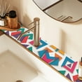 thumbnail image 2 of Yayeee Faucet Mat for Kitchen Sink 30" Diatomite Long Splash Guard Pad, Purple Triangles, 2 Pack, 2 of 7