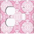 thumbnail image 4 of Metal Light Switch Plate Cover Mandala Pink White Floral Pattern Damask MDL076, 4 of 13
