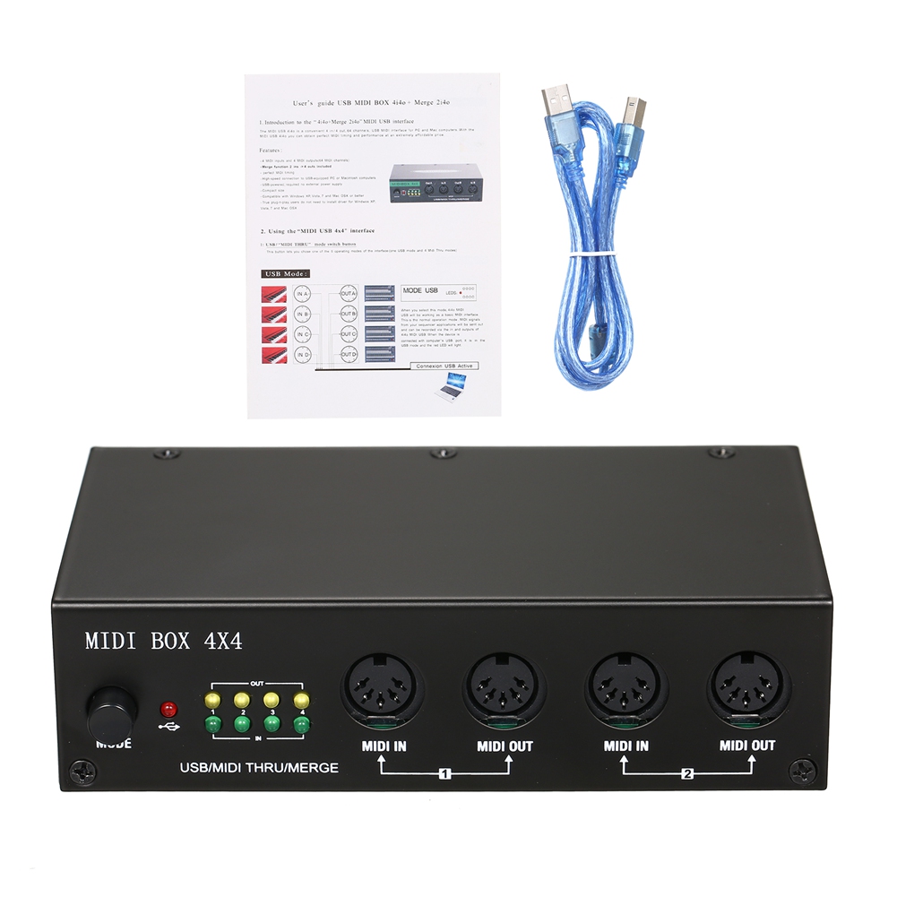 UM4x4 USB MIDI Interface 4 in /4 Out 64 Channels 4i/4o + Merge 2i4o Box pwm25