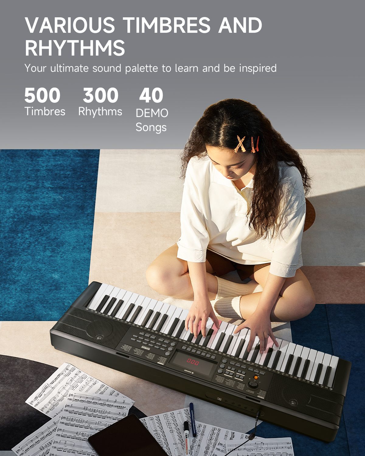 Donner DEK-300 61-Key LED Keyboard Piano with Light-Up Keys photo 3