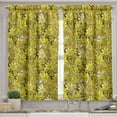 thumbnail image 2 of Ambesonne Floral Valance & Curtain, Yellow Toned Daisy Flowers, 55"x24", Yellow Green and Khaki, 2 of 7