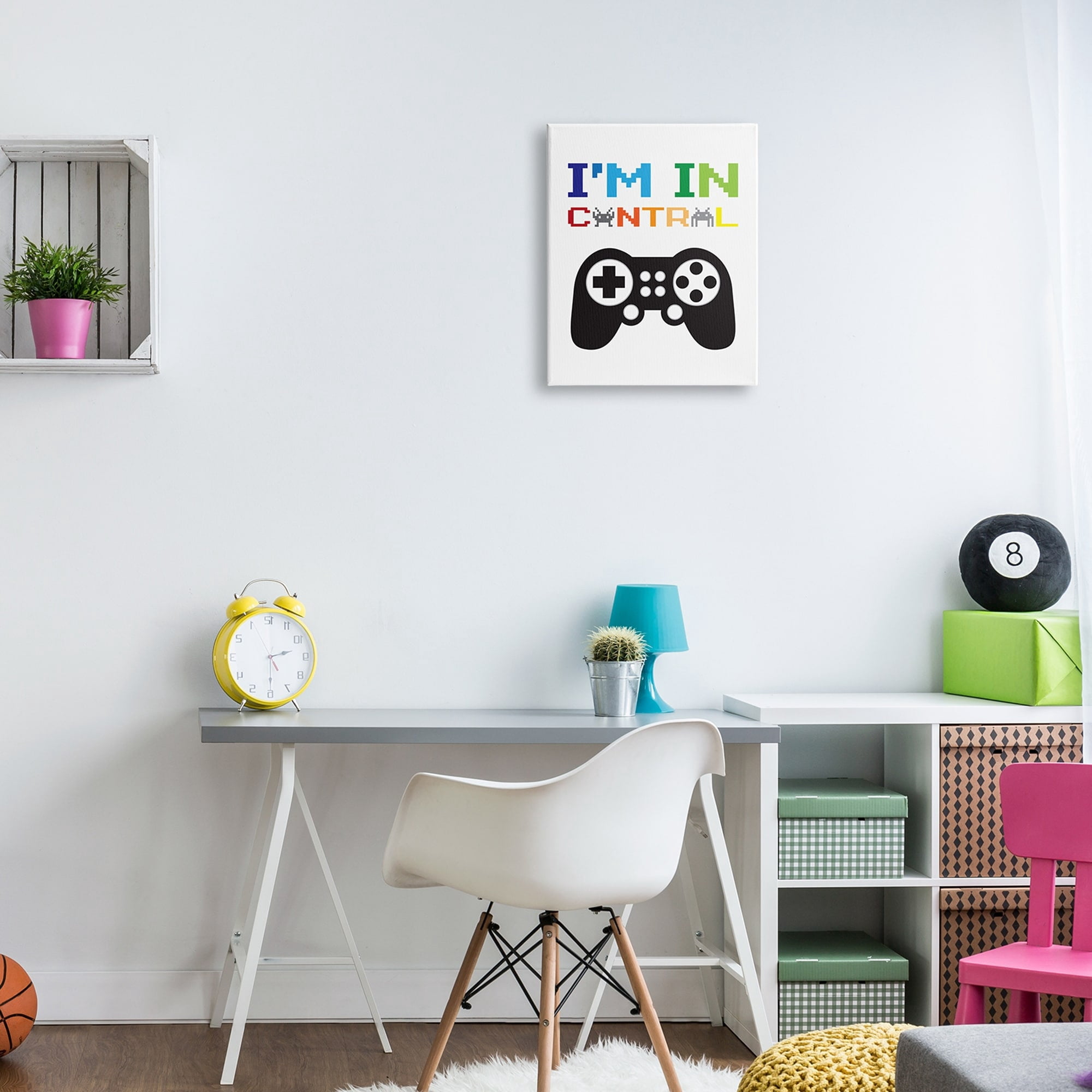 Stupell Industries I'm In Control Phrase Old School Pixelated Video Game Sign,24 x 30, Design by Jennifer McCully