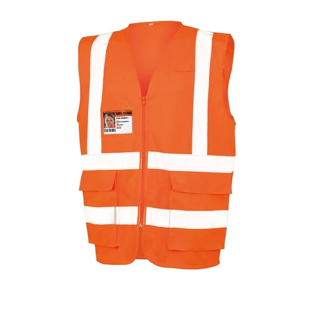 SAFE-GUARD by Result - Chaleco de Seguridad para Adultos Unisex (Naranja Fluorescente)