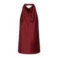 thumbnail image 6 of Miluxas Women's High Neck Halter Solid Top Sleeveless Backless Double Strap Cutout Tank Top for Party Club Wine, 6 of 7