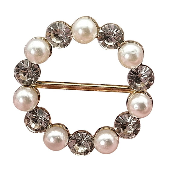 Fogun Scarf Clip T-Shirt Clip Women Round T-Shirt Tie Rhinestone-T-shirt Clip Buckle Clothing Wrap Holder