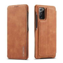 Dteck Folio Wallet Case For Samsung Galaxy Note 20 Ultra / Note20 Ultra 5G, Lightweight PU Leather Magnetic Flip Stand Case Hard Protective Cover,Brown