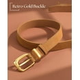 thumbnail image 4 of JASGOOD Women Suede Leather Belt for Jeans Fashion Gold Buckle Ladies Waist Belts, 4 of 9