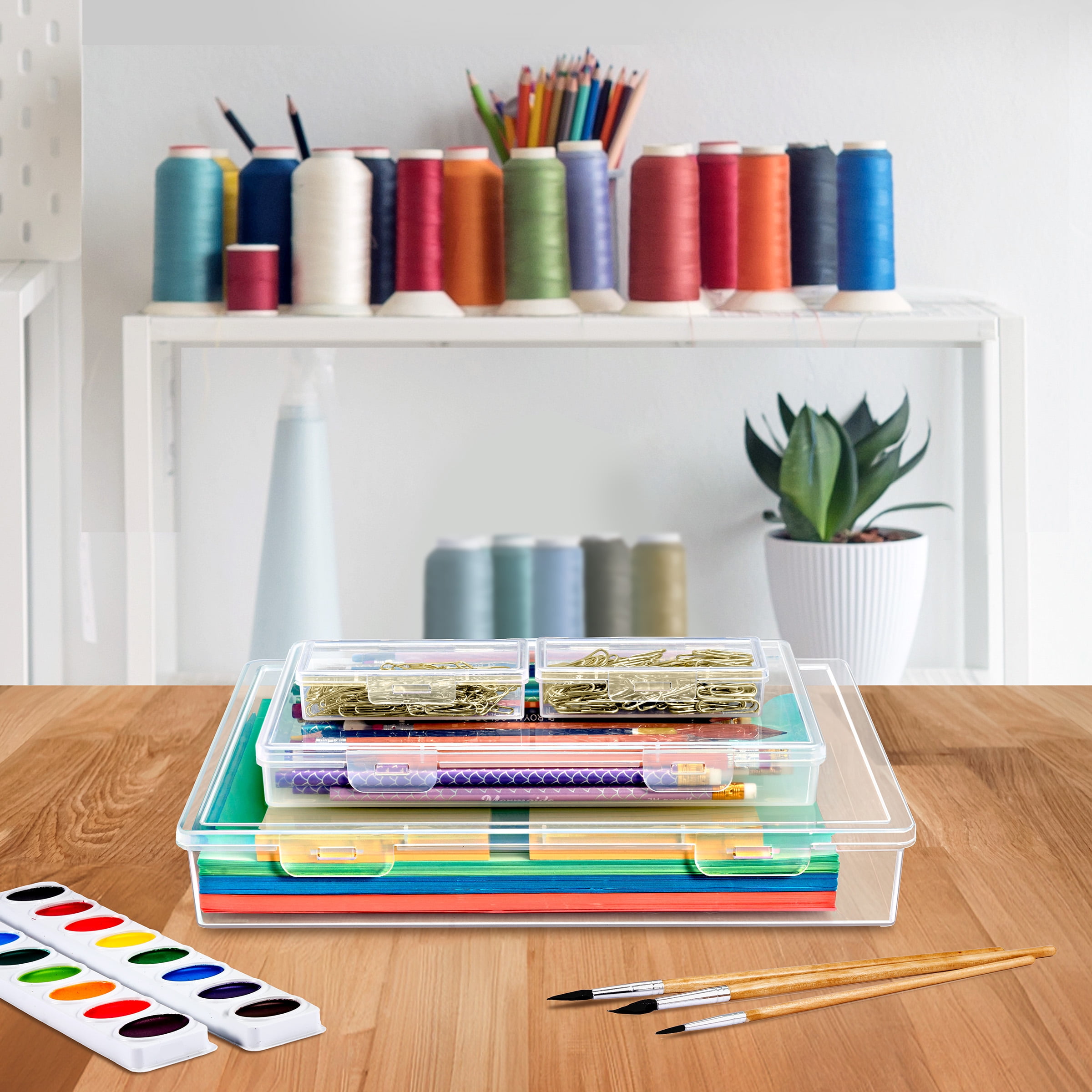 Sorbus 12-Piece Sewing and Craft Material Storage Container Set with Lids