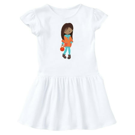 

Inktastic African American Girl Fashion Girl Orange Jacket Gift Baby Girl Dress