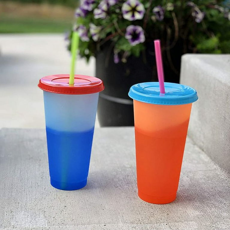 Nogis Color Changing Tumbler Cups with Lids Straws - 5 Pack Reusable Bulk  Tumblers with Straws for Cold Drink - 24 oz Plastic Cup Travel Tumbler Set  for Adults & Kids - Walmart.com