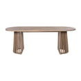 thumbnail image 6 of Christopher Knight Home 83" Oval Outdoor Dining Table, Acacia Wood Pedestal Base, Seats 6-8, Light Teak, 6 of 6