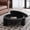 Black, variant on DRNANLIT 33'' Round Coffee Table with Hidden Storage, Modern Wabi-Sabi Wood Parquet Veneer Top, 3 Block Legs, Black
