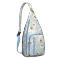 thumbnail image 1 of Yellow Bloom Sling Backpack - Vibrant Daisy Flower Pattern Crossbody Bag, Fashion Forward, 1 of 4
