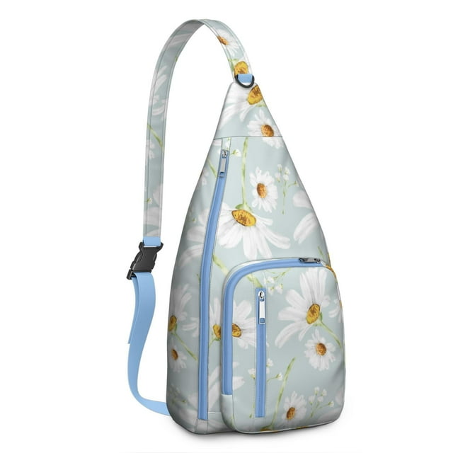 Yellow Bloom Sling Backpack - Vibrant Daisy Flower Pattern Crossbody Bag, Fashion Forward