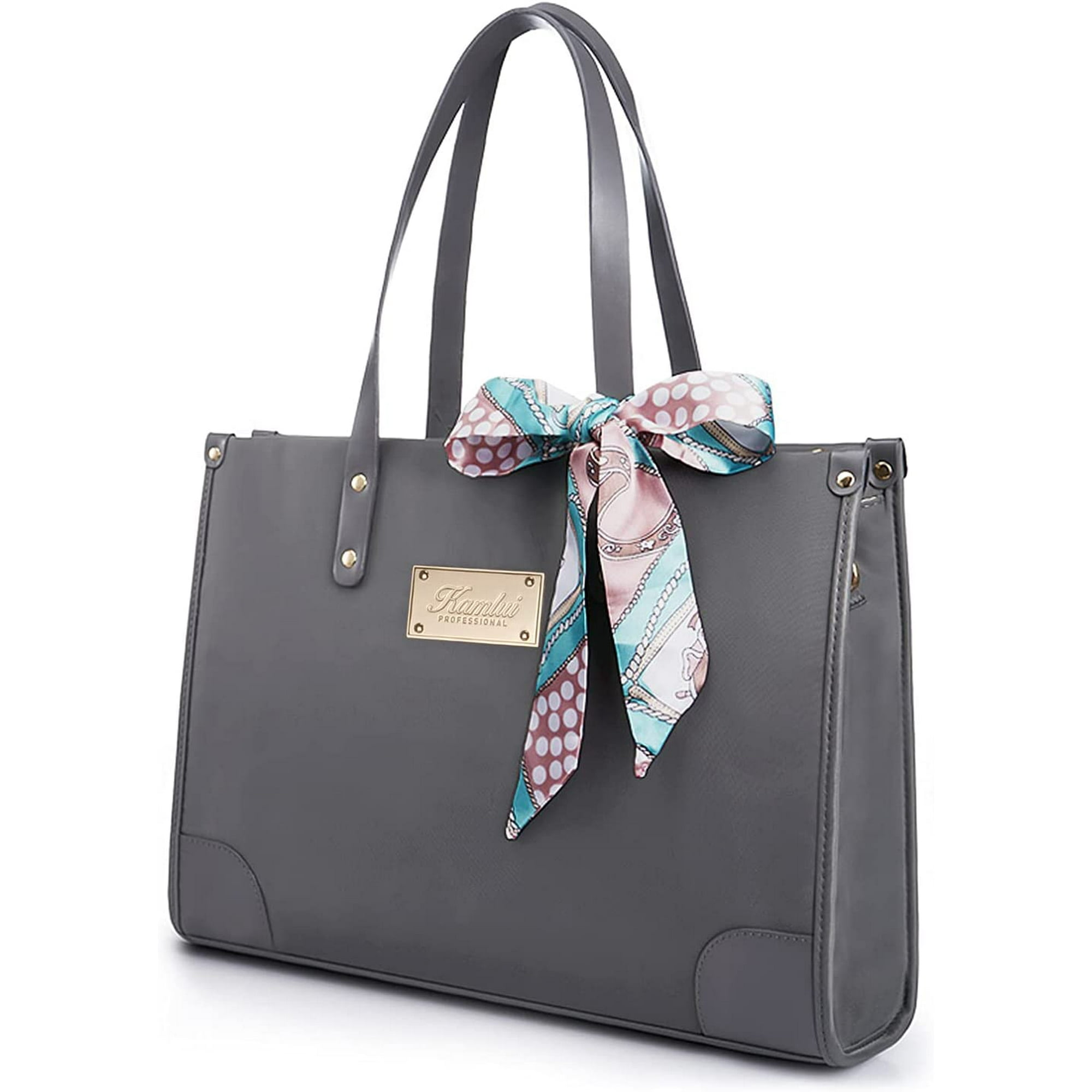 Laptop Tote Bag for Women 15.6 inch Computer Bag Waterproof Shoulder Messenger Leather Tote Business Office Briefcase Large Capacity Laptop Sleeve Case for MacBook Pro Air HP Dell Gray Walmart