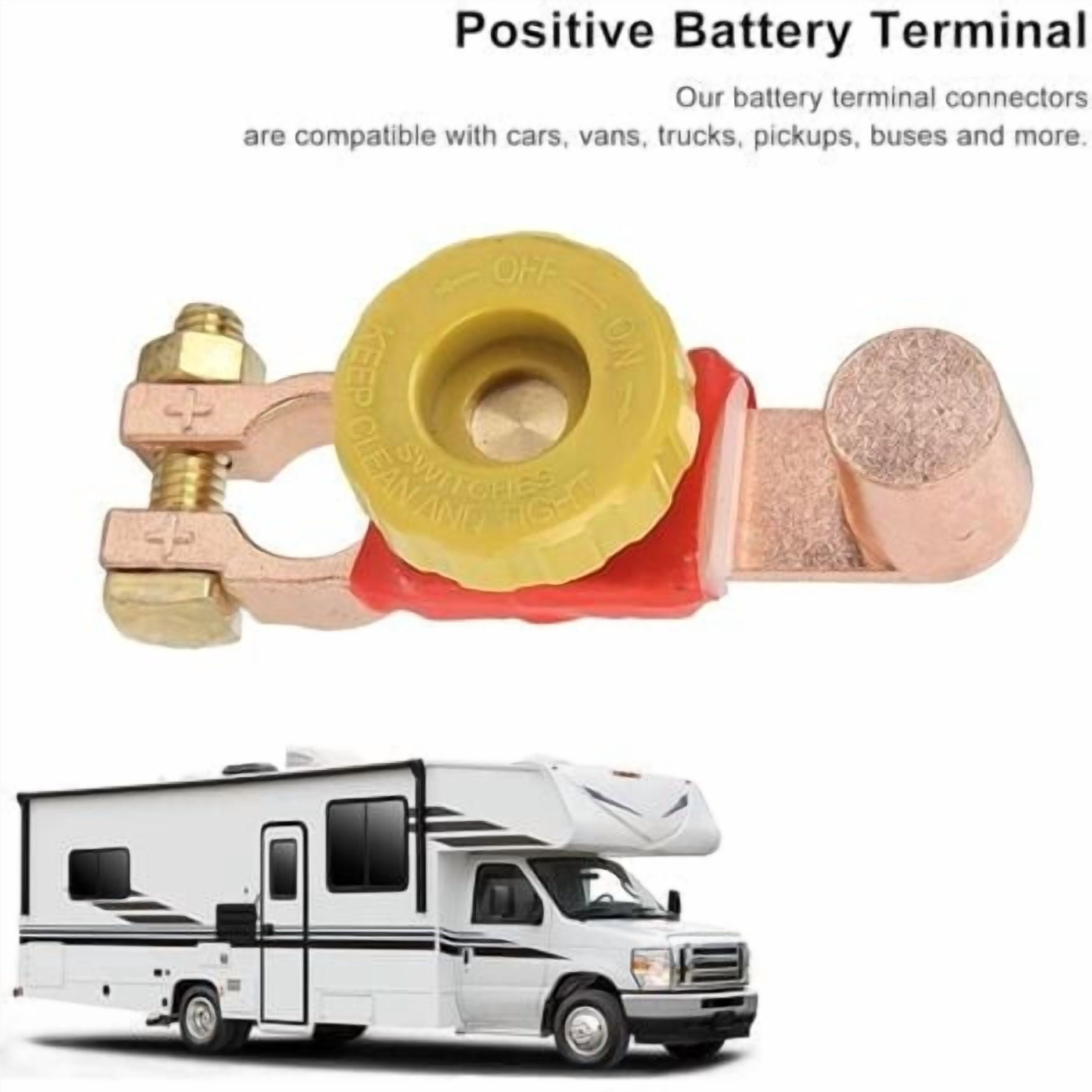 Positive Battery Terminal, Battery Master Switch Isolator, Battery Disconnect Switch 6V 12V 24V Power Cut Off Terminal Connector