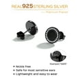 thumbnail image 5 of ChicSilver Black Onyx Earrings for Men 925 Sterling Silver Round Stud Earrings Hypoallergenic Jewelry Women Earrings, 5 of 9