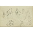 thumbnail image 3 of Théodore Géricault 14x11 Black Modern Framed Museum Art Print Titled - Six Studies for Man Beside a Rearing Horse (1812 - 1814), 3 of 5