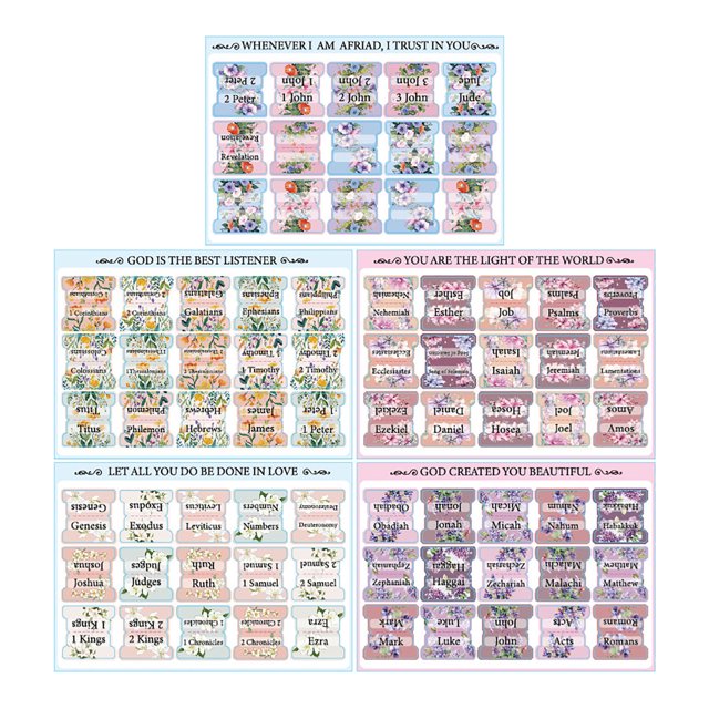 20/15/10/5pcs Laminated Bible Tabs (Large Print, Easy To Read) Bible Journaling Supplies Bible Book Tabs Christian Gift Bible Index Tabs Easy To Read And Apply
