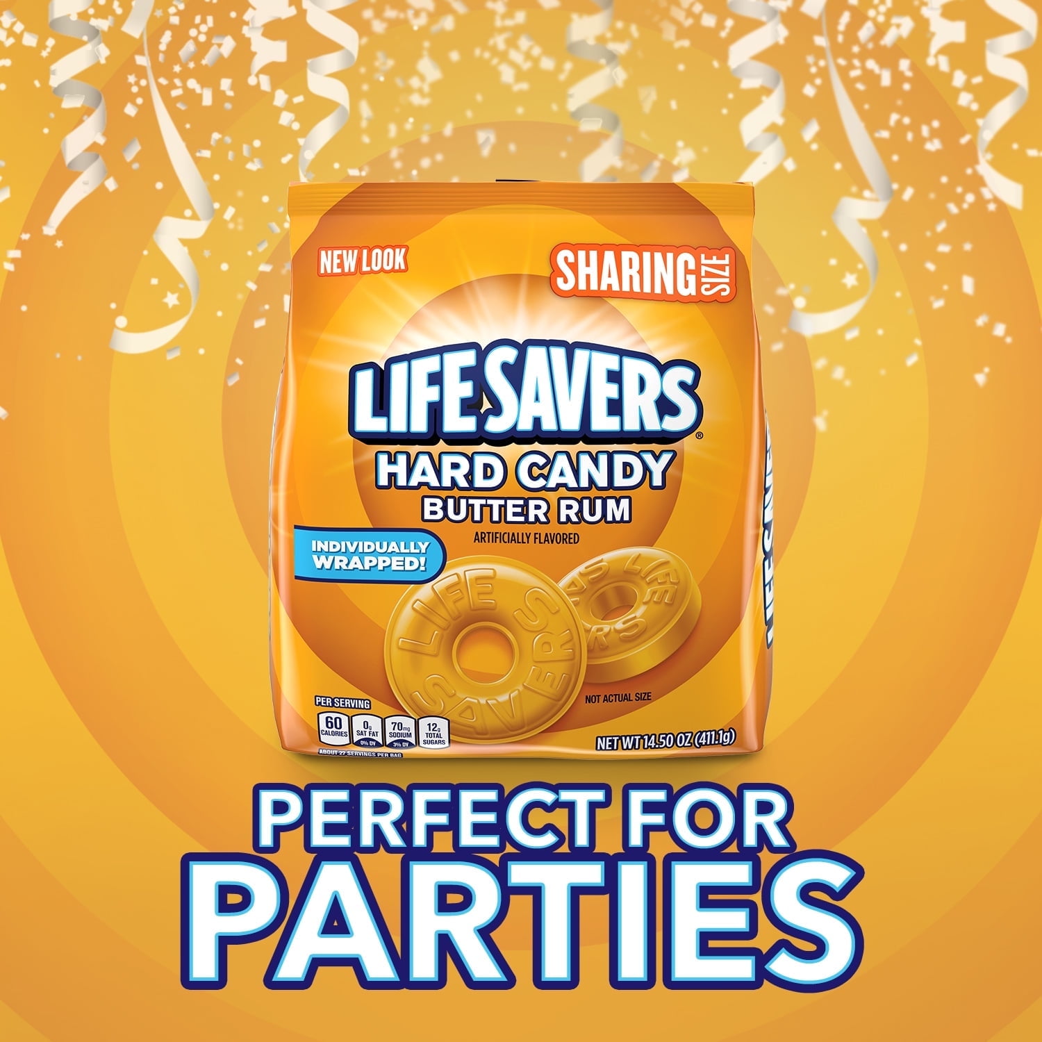 (2 pack) Life Savers Butter Rum Hard Candy Individually Wrapped, Sharing Size