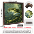 thumbnail image 3 of Wooden Framed Canvas Art - Largemouth Bass Fishing Poster, Vibrant Underwater Scene with Multiple Fish, Angler's Paradise Wall Decor for Bedroom, Living Room., 3 of 9