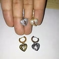 thumbnail image 2 of HOOUN 18K Gold Plated Rhinestine Broken Heart Earrings Stud High Quality Jewelry-Silver, 2 of 8