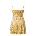 thumbnail image 4 of HKEJIAOI Robes de Sortie pour Femmes Offres Liquidation Cadeau de la Saint-Valentin Robe d'Été pour Femmes Imprimé à Blocs de Couleur Sans Manches Robe Trapèze Maxi Mini Robe Soleil Jaune, 4 of 5