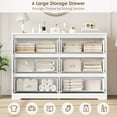 thumbnail image 4 of Homfa 6 Drawer Double Dresser, 47.2'' Wood Storage Side Cabinet Chest of Drawer for Bedroom Living Room, White, 4 of 8