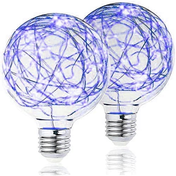 LINLIN LED Light Bulb, 2 Pack Vintage Edison Bulb, E27 220V 3W LED Decorative Light Bulbs Copper Wire Firework Light Bulb Retro Starry Light Bulb for Party Home Christmas