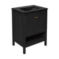 thumbnail image 3 of Château 24" Freestanding Bathroom Vanity in Black Oak with Black 3-Hole Widespread Sink Top, 3 of 5