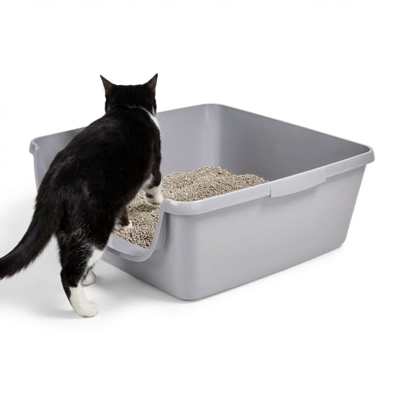 So Phresh Low Entry Senior Cat Litter Pan 15.5" L X 19" W X 9" H Grey