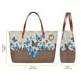 thumbnail image 3 of ZUXONGSY Leather Butterfly Print 2 Pack Top Handle Bag and Purses Set for Women Practicality Handbags Top Handle Satchel Shoulder Bag with Matching Wallet for Shopping Work, 3 of 5