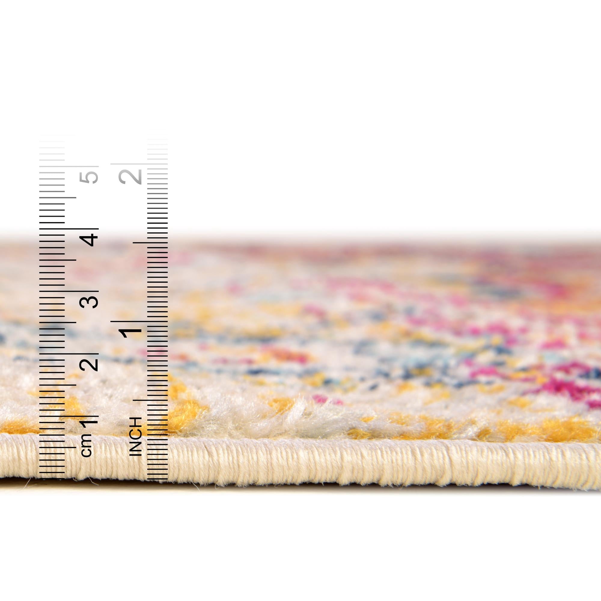 Unique Loom Madeline Vintage Collection Area Rug - Jackson (2' x 3' Rectangle Pink Gray/Ivory)