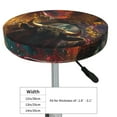 thumbnail image 2 of Kdxio Colorful Bull Western Man Print Stool Covers Round,Stretch Round Bar Stool Covers Washable Bar Stool Cushion Slipcover for 12-15 Inch Chair, 2 of 5