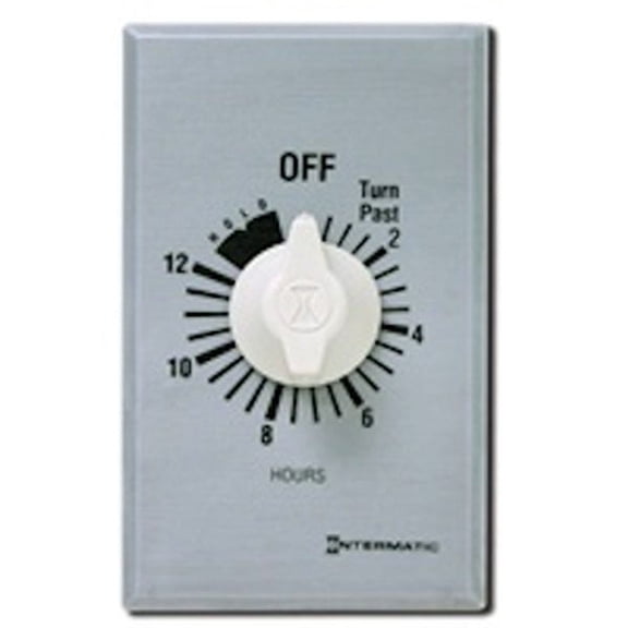 Intermatic FF12HHC 12-Hour Spring Wound Countdown Timer, Brushed Metal