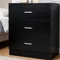 thumbnail image 3 of Ktaxon Black 3 Drawer Dresser Nightstand Modern Wood Chest of Drawers Bedroom Black Finish, 3 of 6