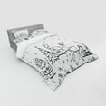 thumbnail image 3 of Ambesonne Christmas Bedding Set 3 Pcs, Tree Reindeer Santa, Twin XL, Black and White, 3 of 3