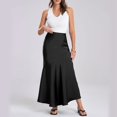 thumbnail image 6 of XIAONU Women's Maxi Skirt Satin Asymmetric Elegant Skirt Evening Galas Wedding Formal Skirt, 6 of 8