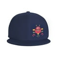 thumbnail image 3 of DouZhe Flat Brim Cap Snapback Hat, Future Robot Prints Adjustable Blue Adult Baseball Cap, 3 of 6