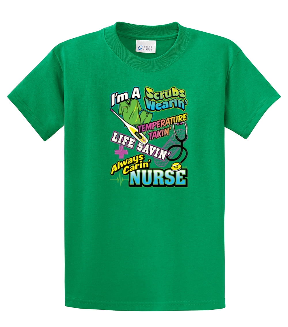 Nurse Short Sleeve T-shirt I'm A Scrubs Wearin' CNA Assistant Plus Funny Tee - Picture 41 of 104