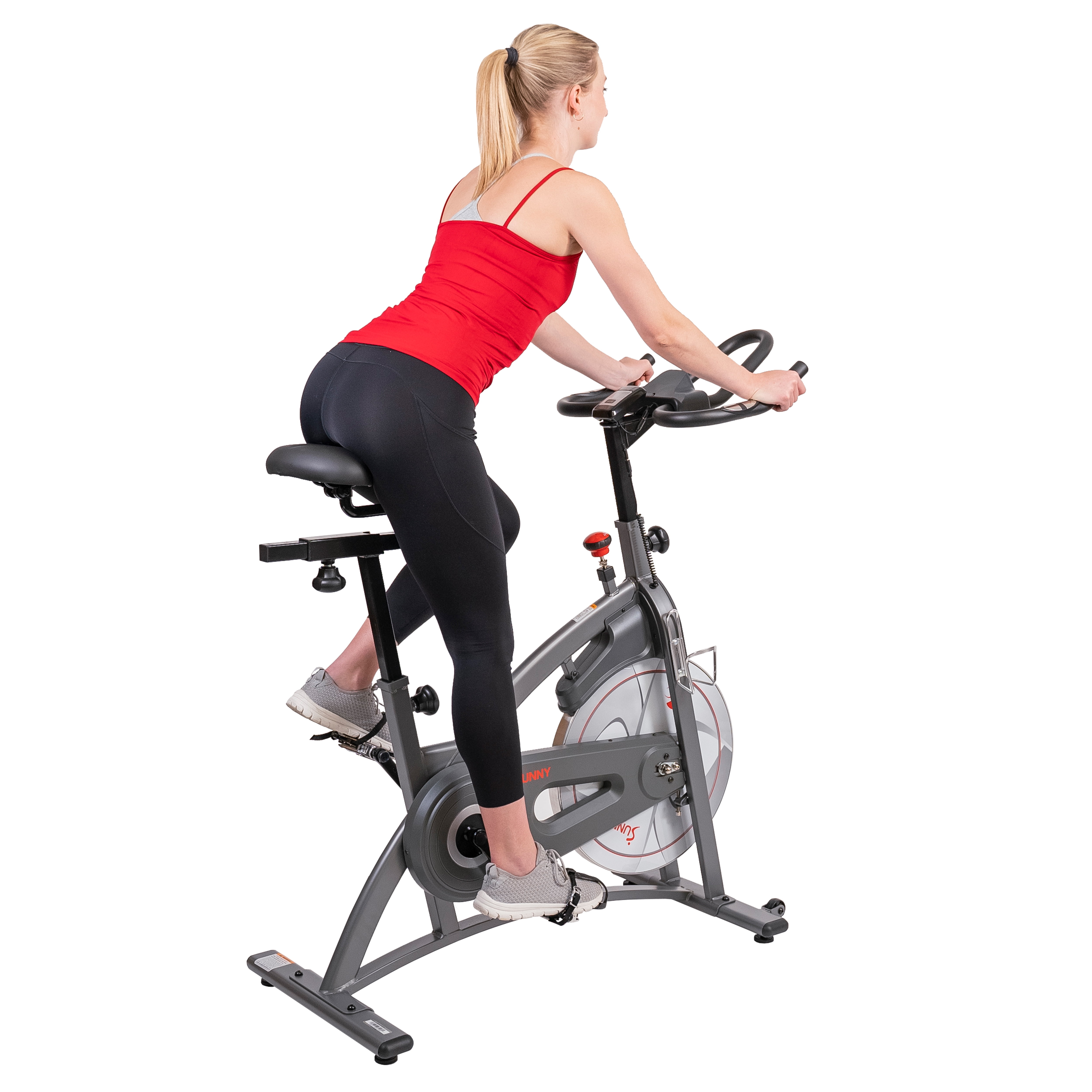 Sunny Health & Fitness Endurance Magnetic Belt Drive Indoor Cycle Exercise Bike for Stationary Cardio w Free SunnyFit® App Membership SF-B1877
