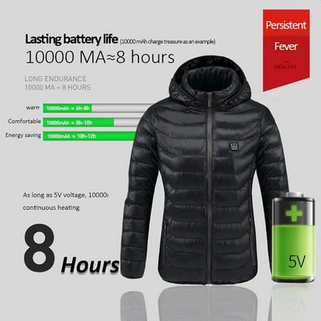 USB Heater Vest Heated Jacket Heating Winter Warm Clothes Women Thermal Outdoor-Black