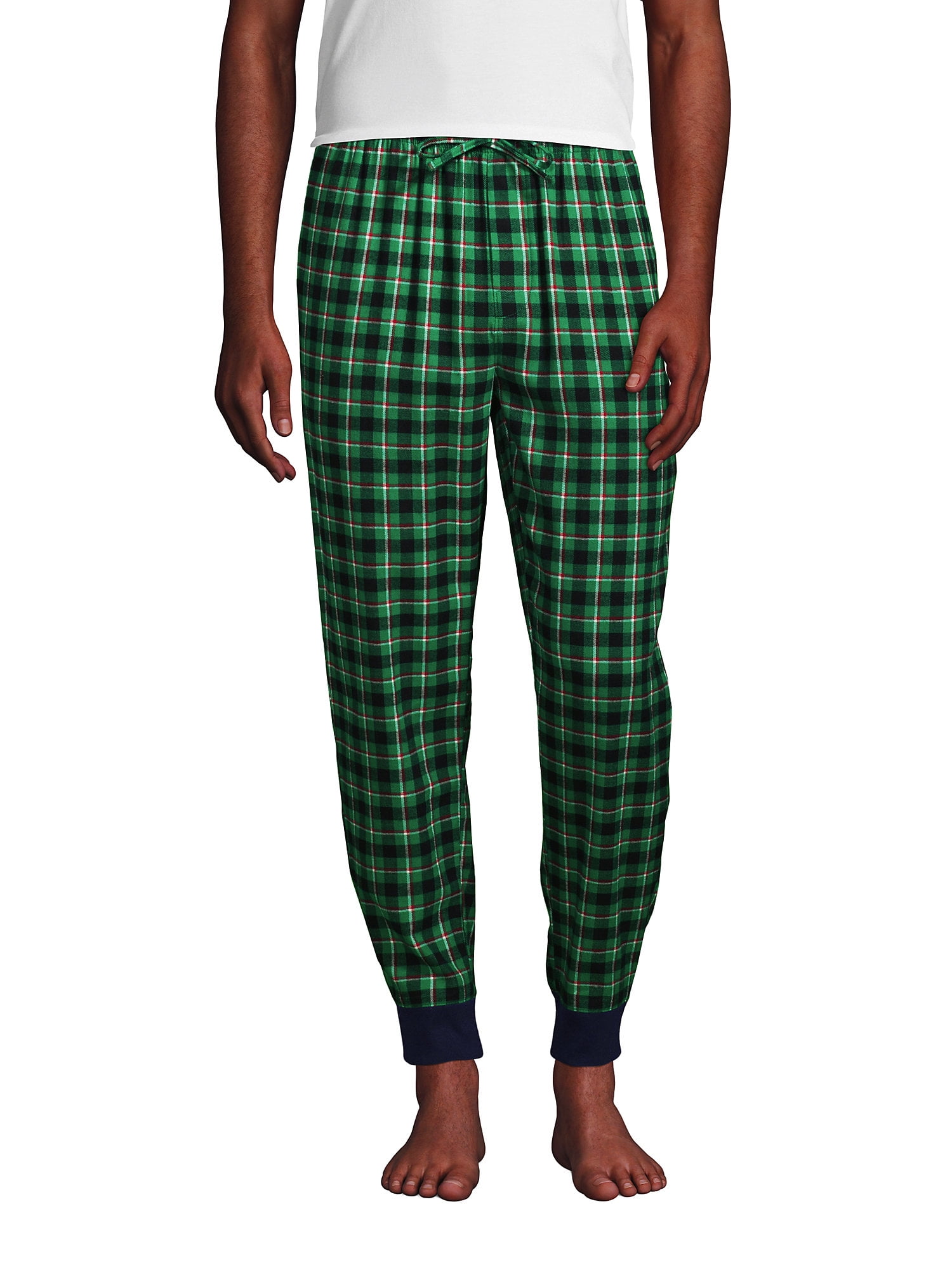 Lands' End Men's Tall Flannel Jogger Pajama Pants