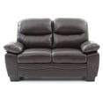 thumbnail image 2 of Pemberly Row Contemporary Faux Leather Loveseat in Dark Brown, 2 of 4