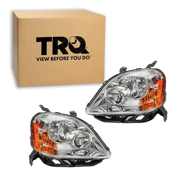 TRQ 2 Piece Headlight Assembly Set Driver & Passenger Side Fits 2005-2007 Ford Five Hundred FO2502221 FO2503221